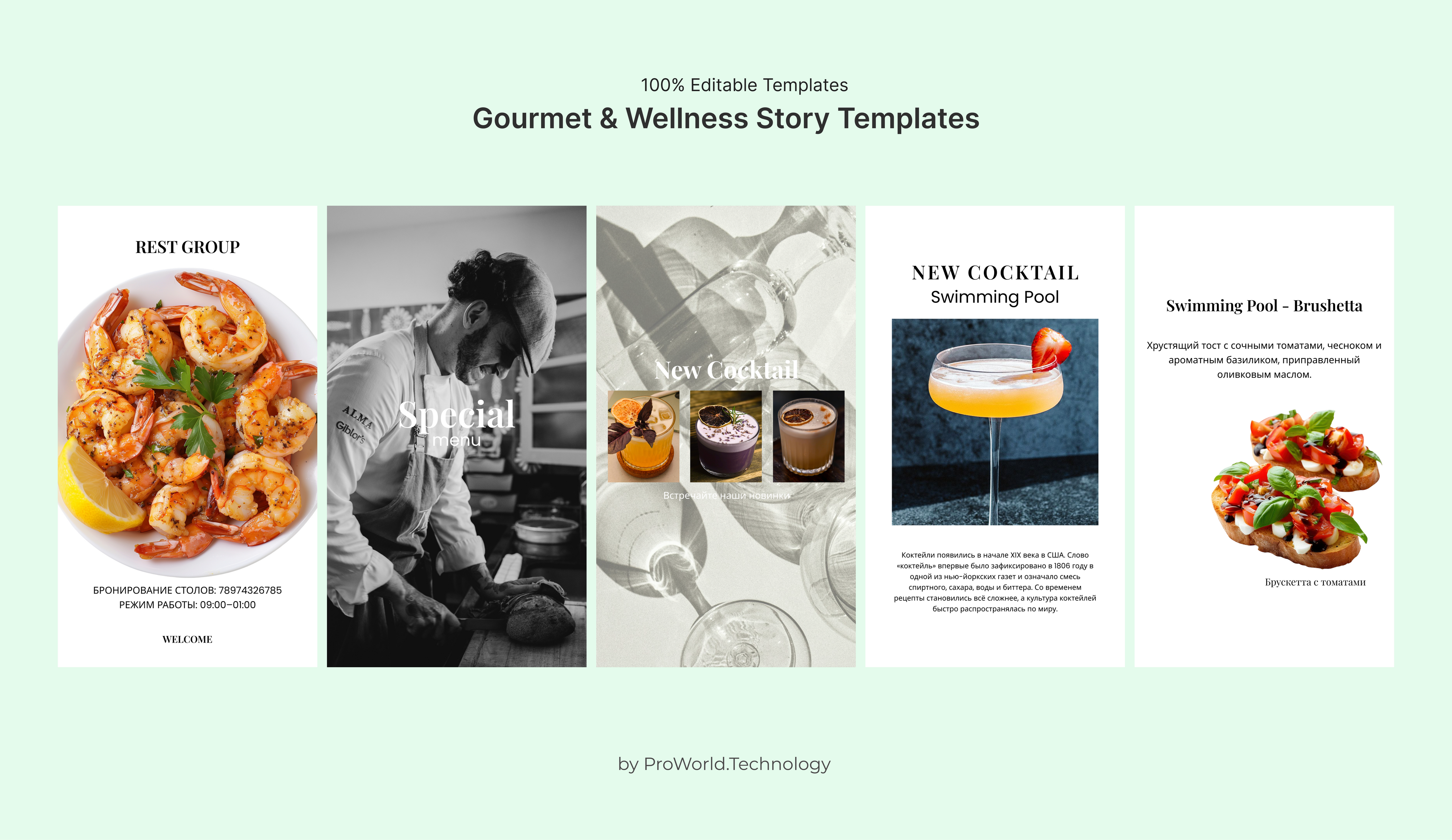 Gourmet & Wellness Story Templates