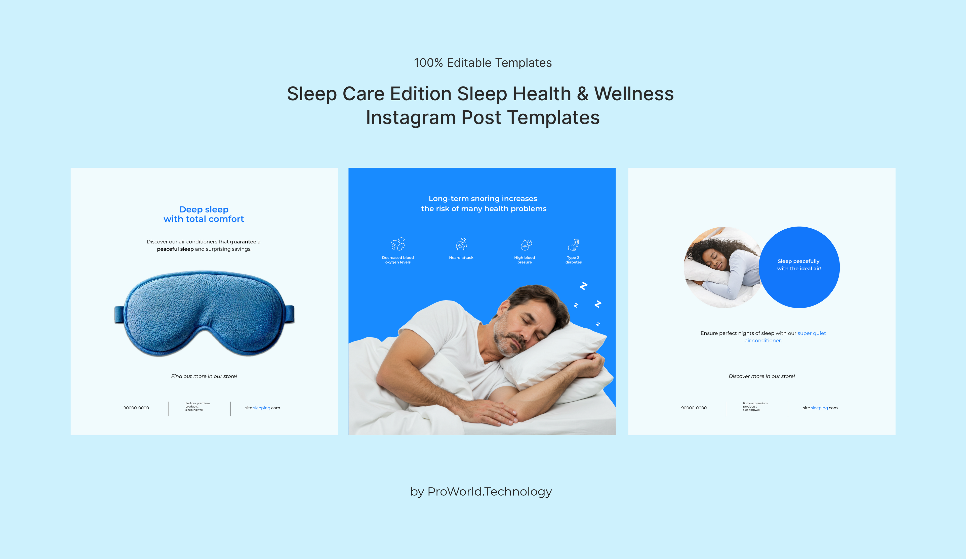 Sleep Health & Wellness Instagram Post Templates