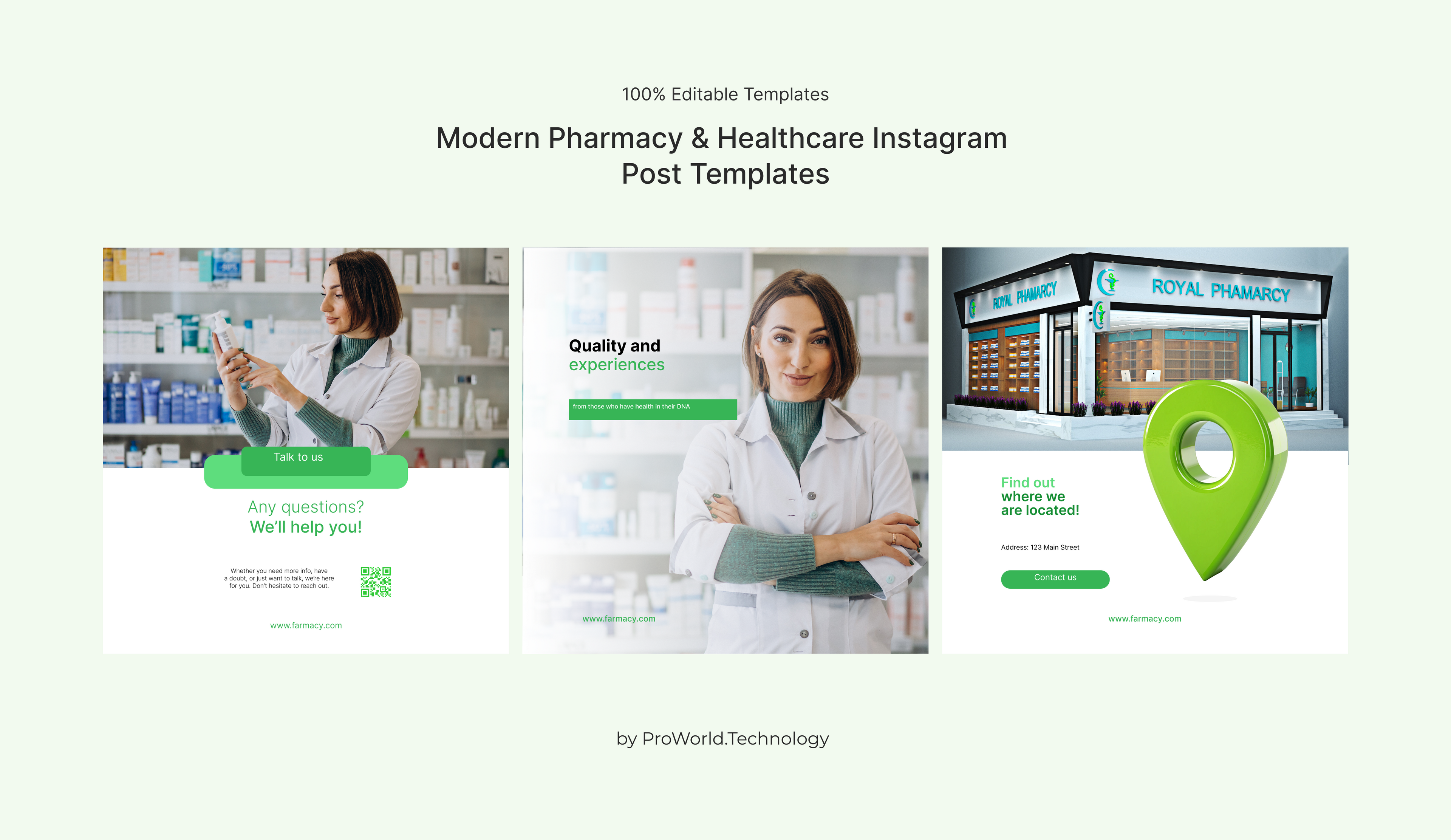 Modern Pharmacy & Healthcare Instagram Post Templates