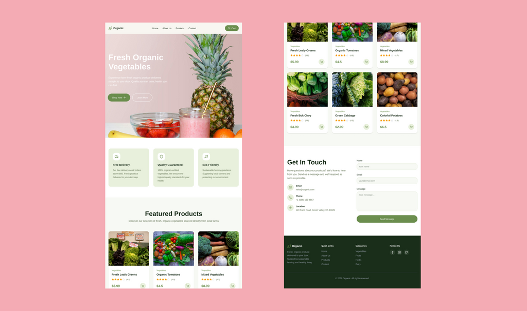 Organic Products Website Template