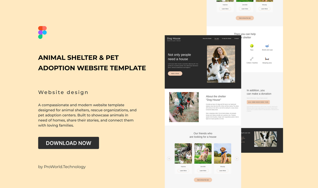 Animal Shelter & Pet Adoption Website Template
