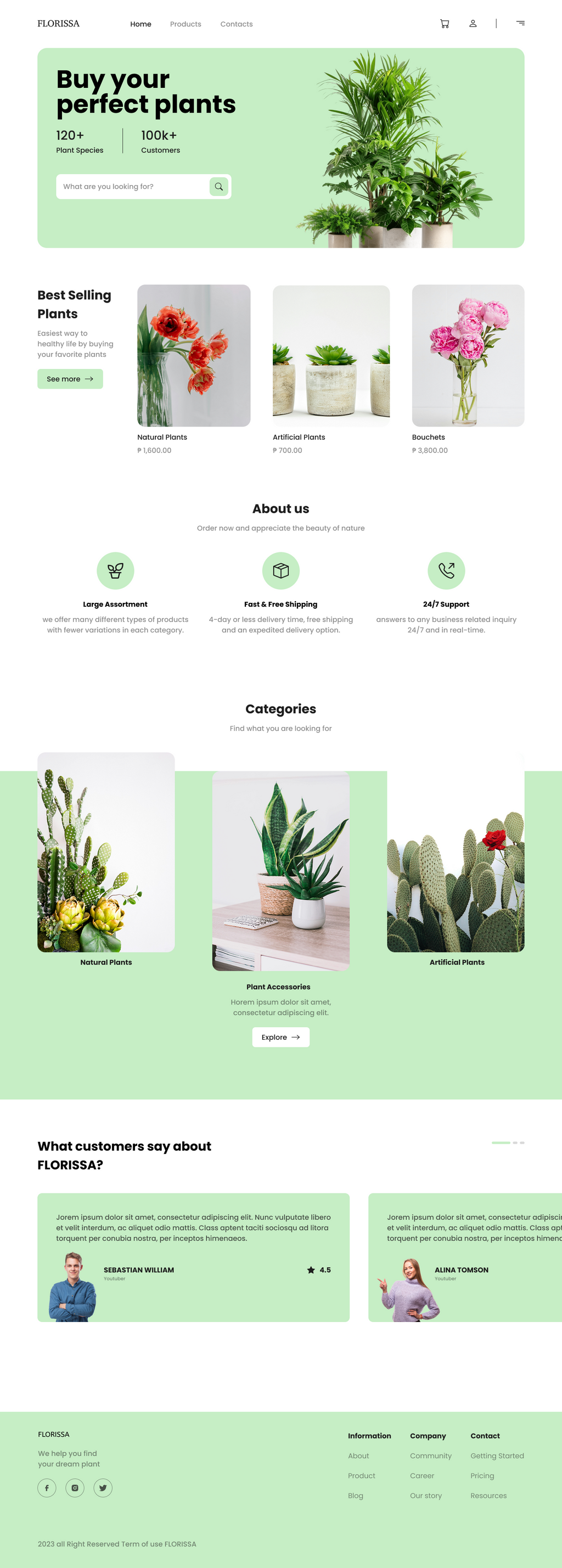 Florissa - Premium Landing Page