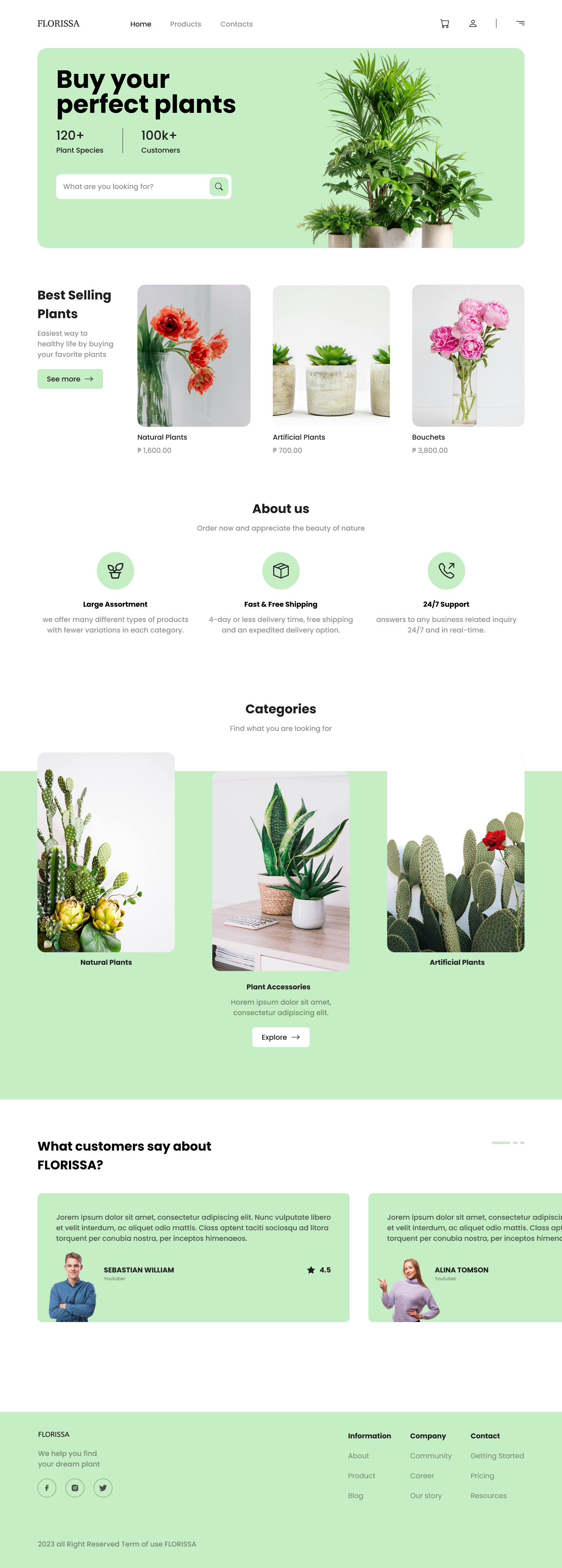 Florissa - Premium Landing Page