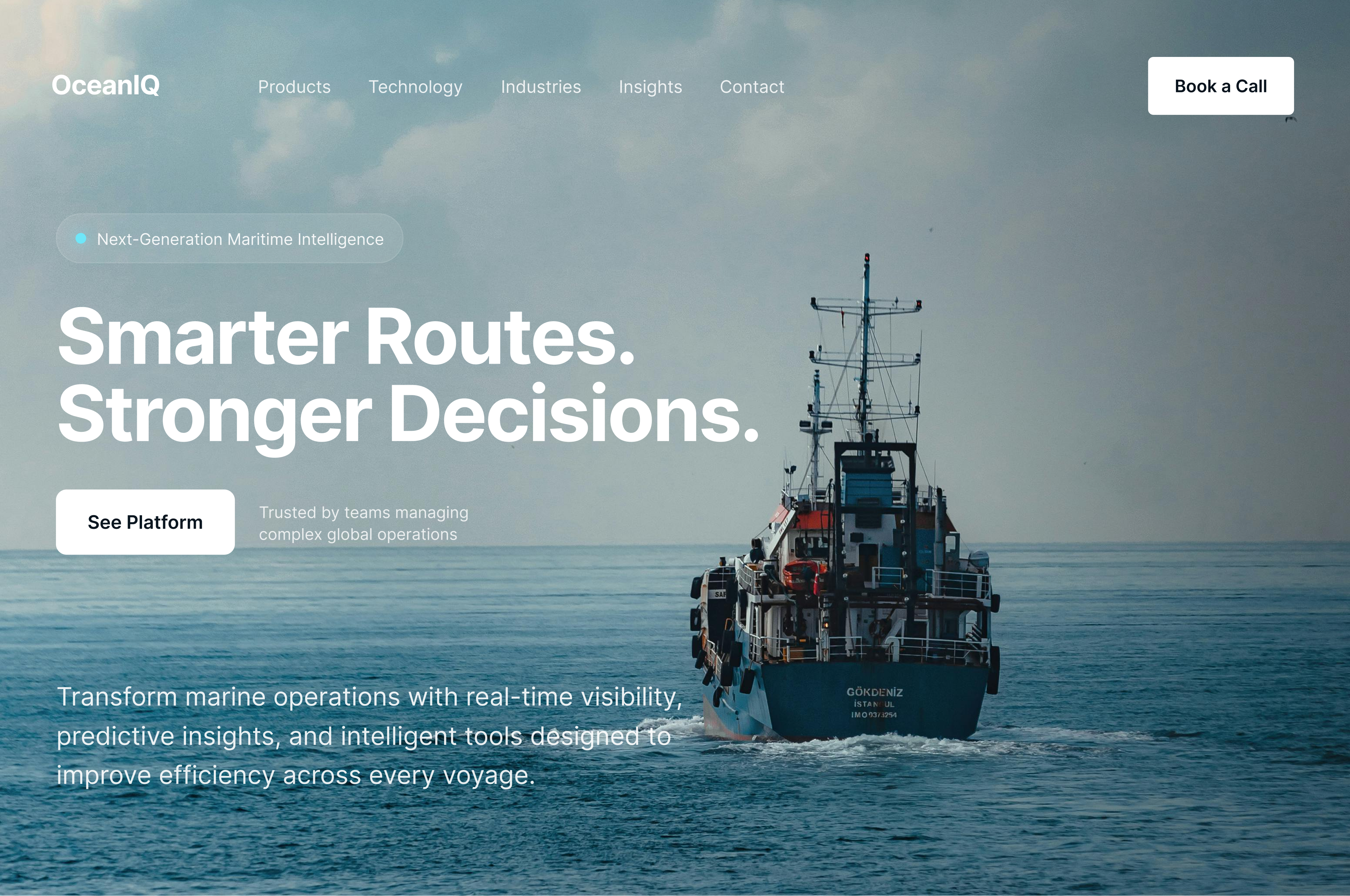 Maritime SaaS Hero Section