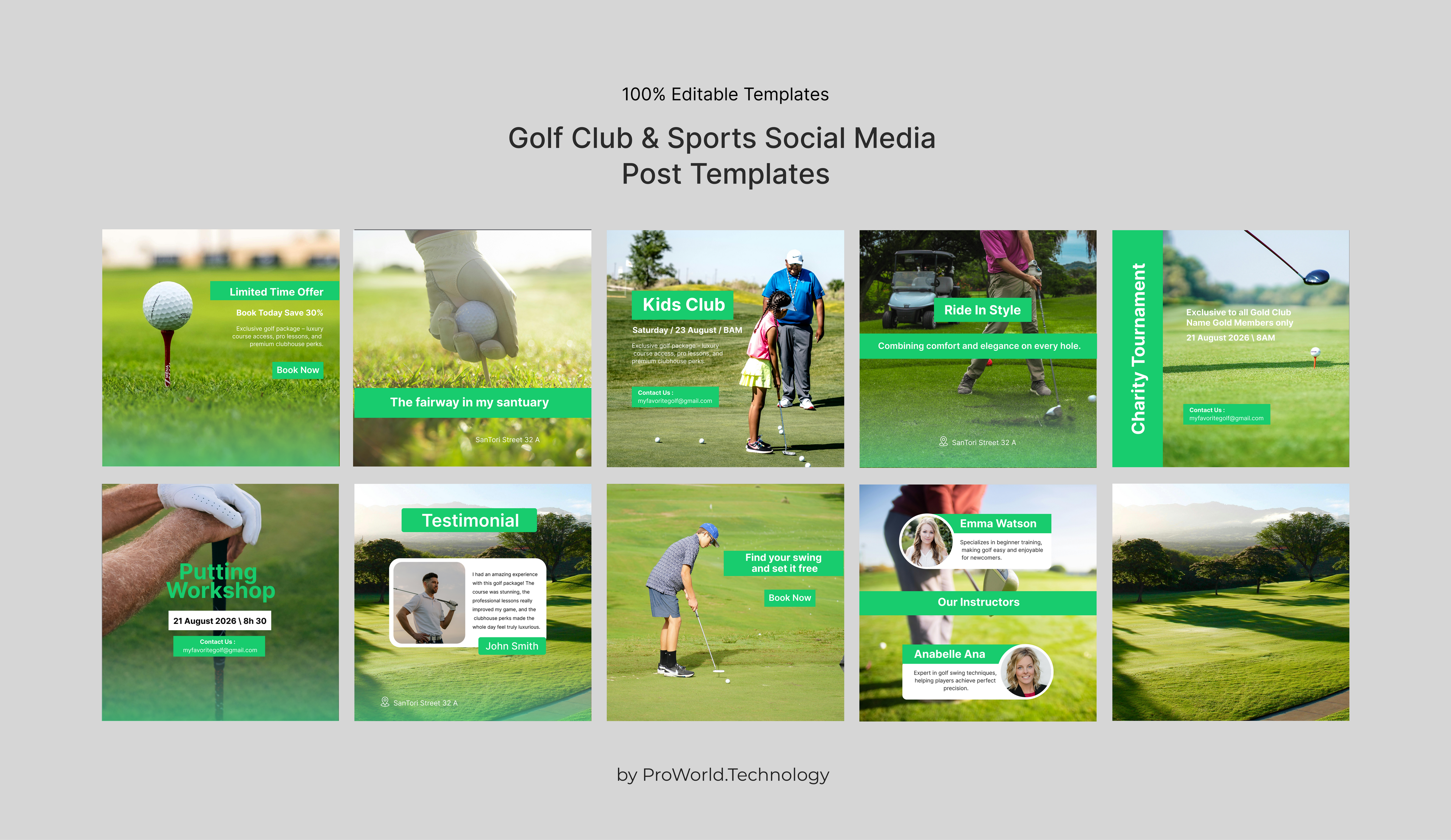 Golf Club & Sports Social Media Post Templates