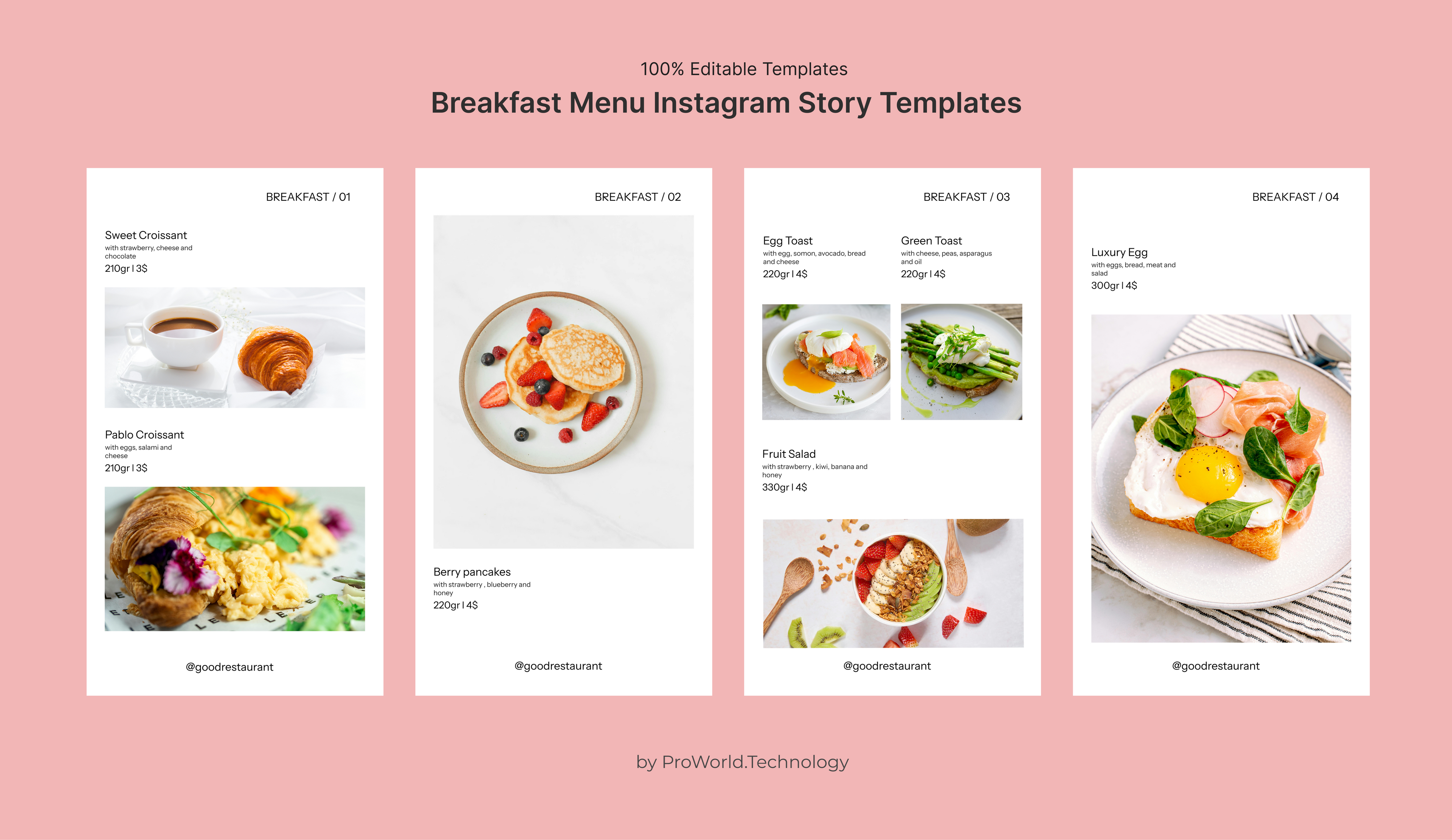 Breakfast Menu Instagram Story Templates