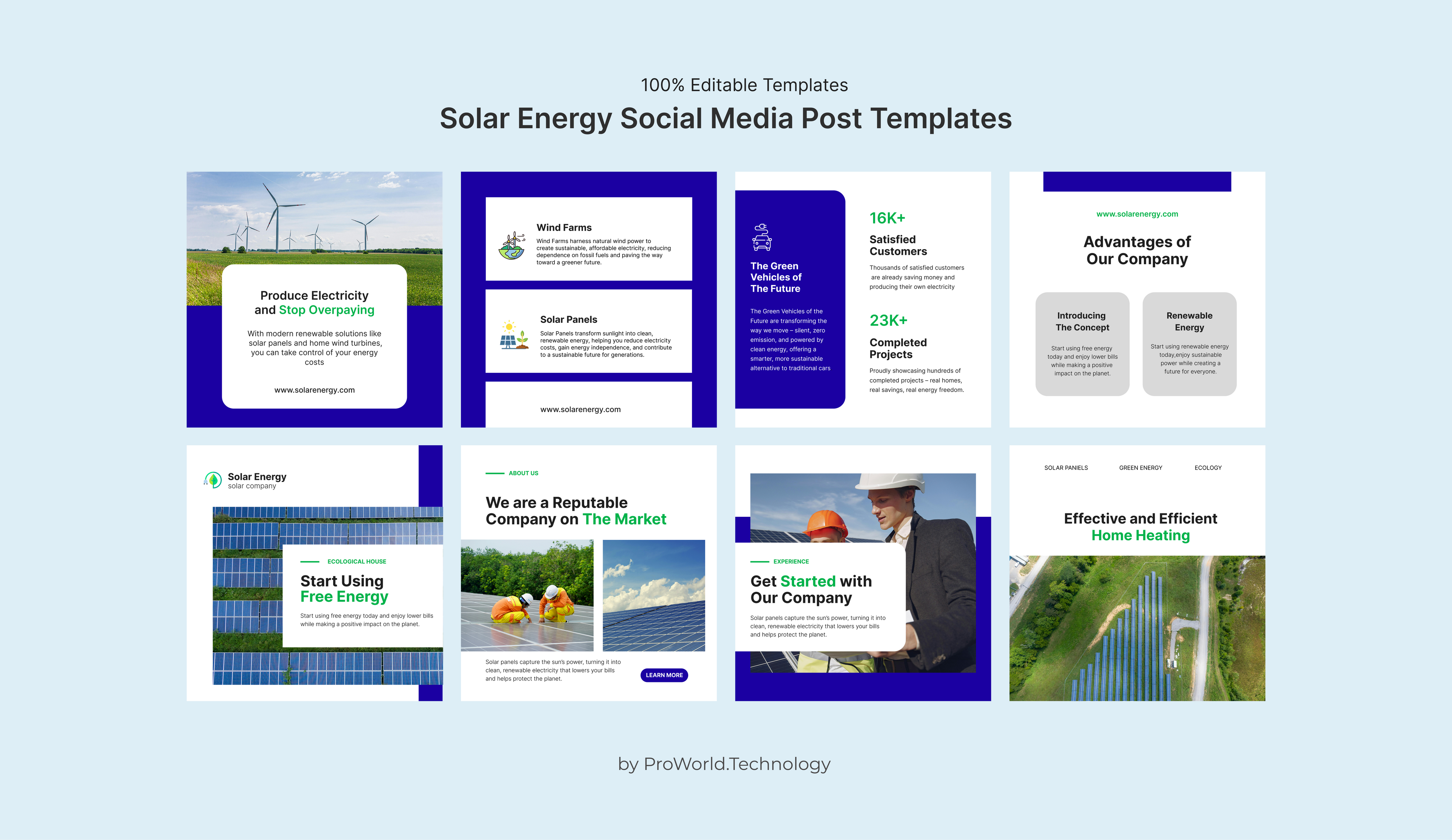 Solar Energy Social Media Post Templates