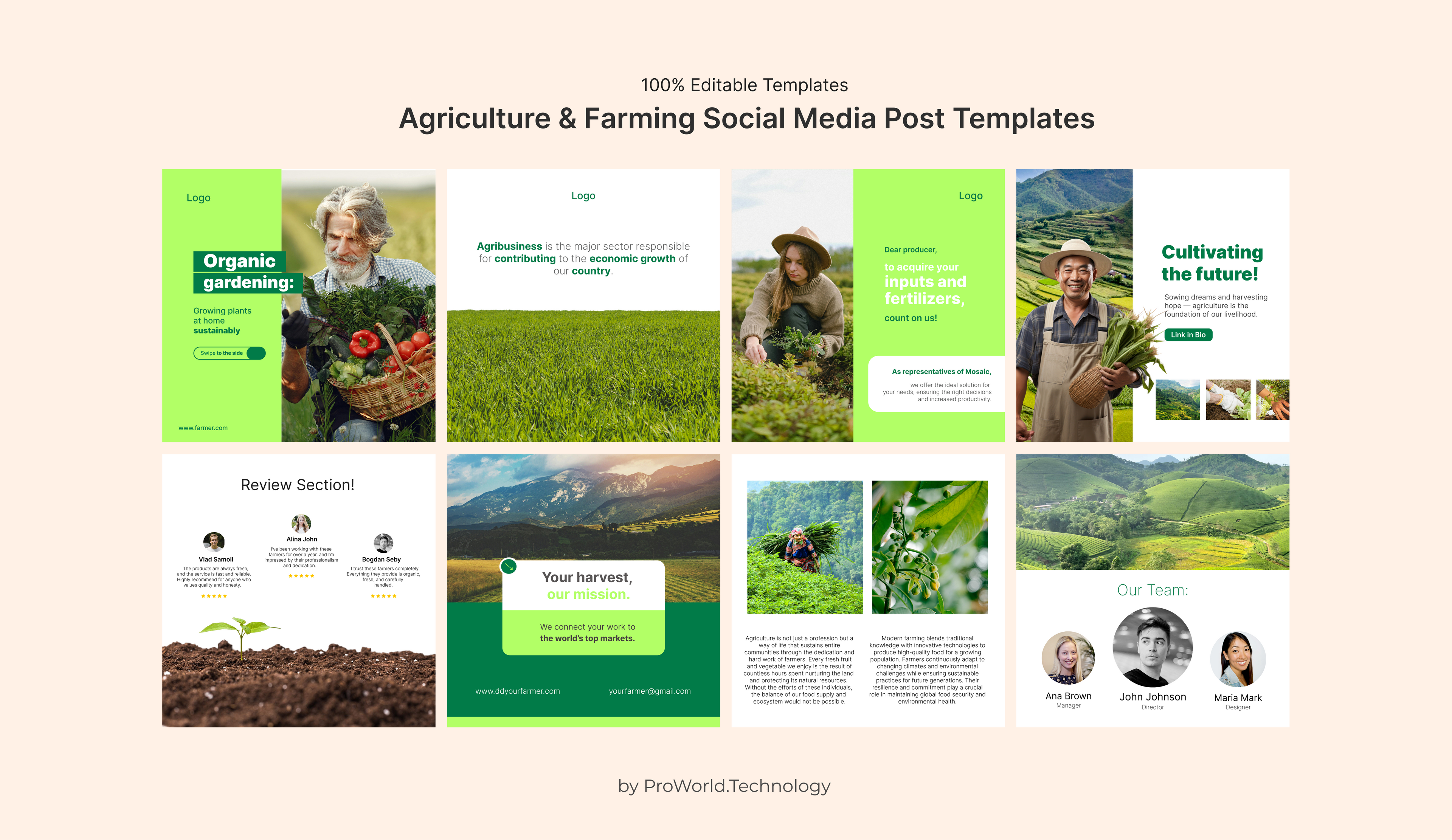 Agriculture & Farming Social Media Post Templates