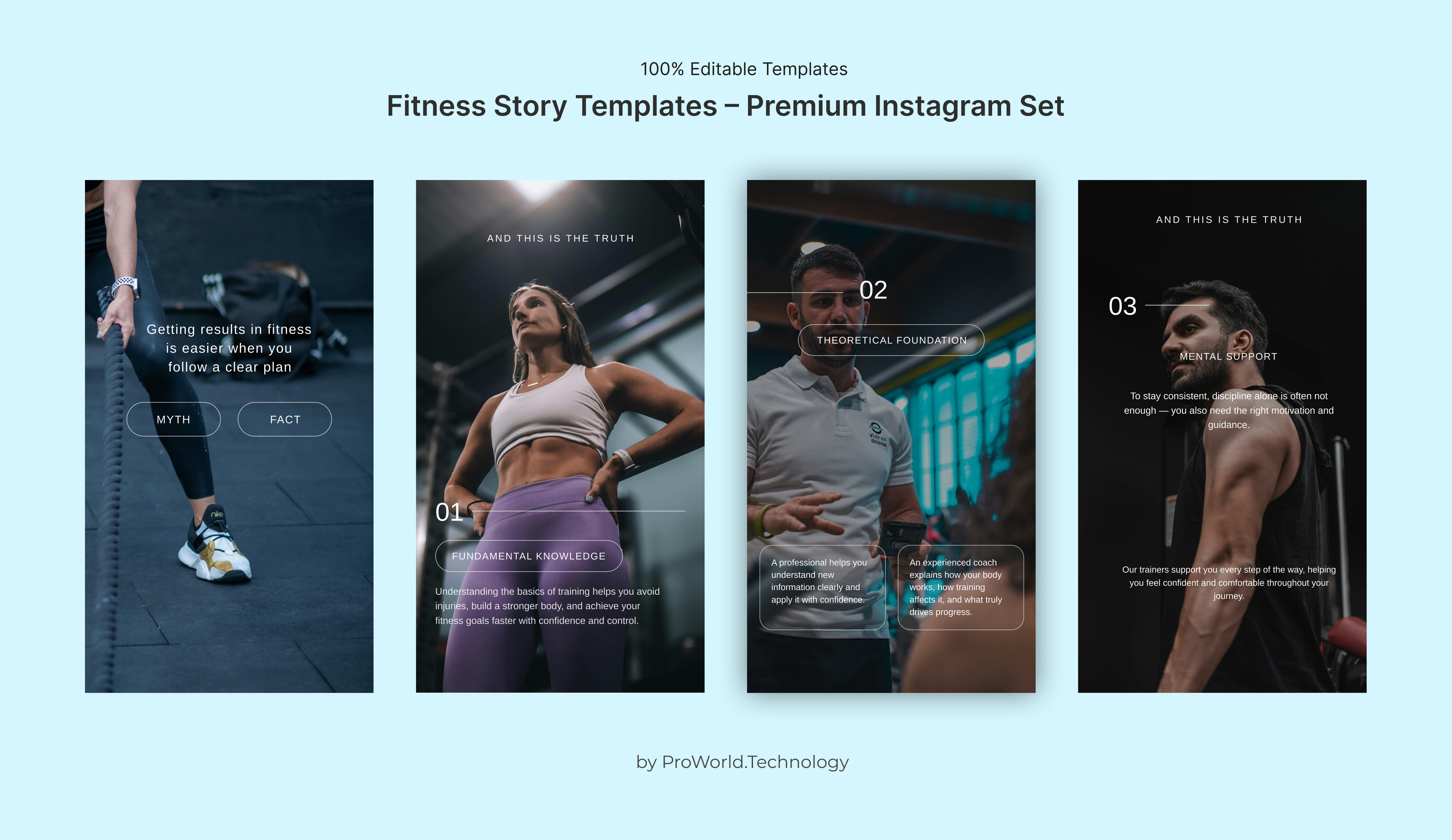 Fitness Story Templates – Premium Instagram Set