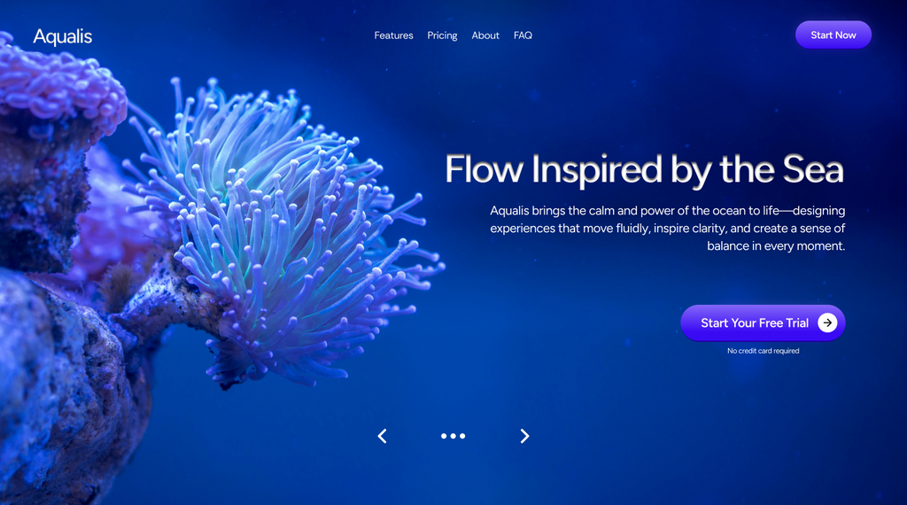 Hero Section - Flow Inspired by the Sea