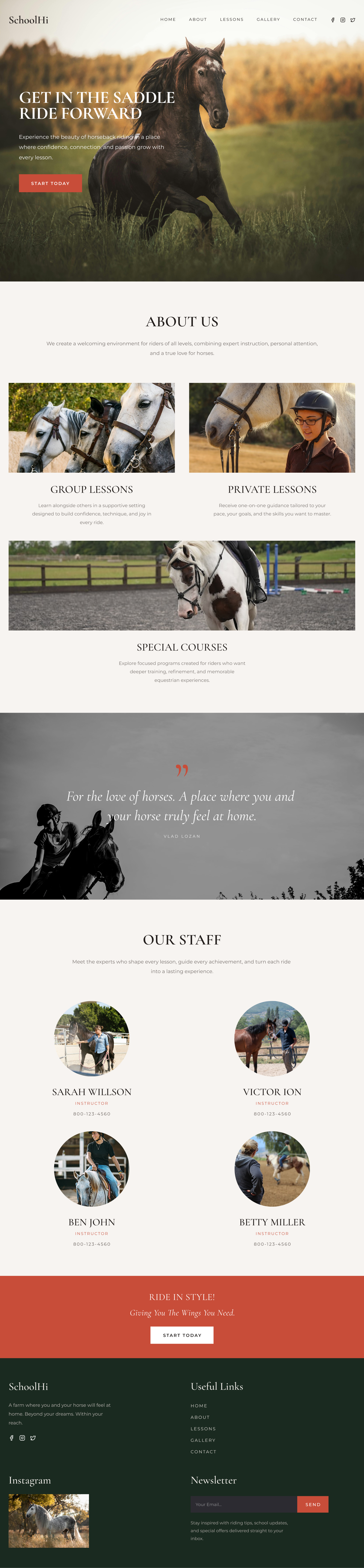 Equestrian Website Template