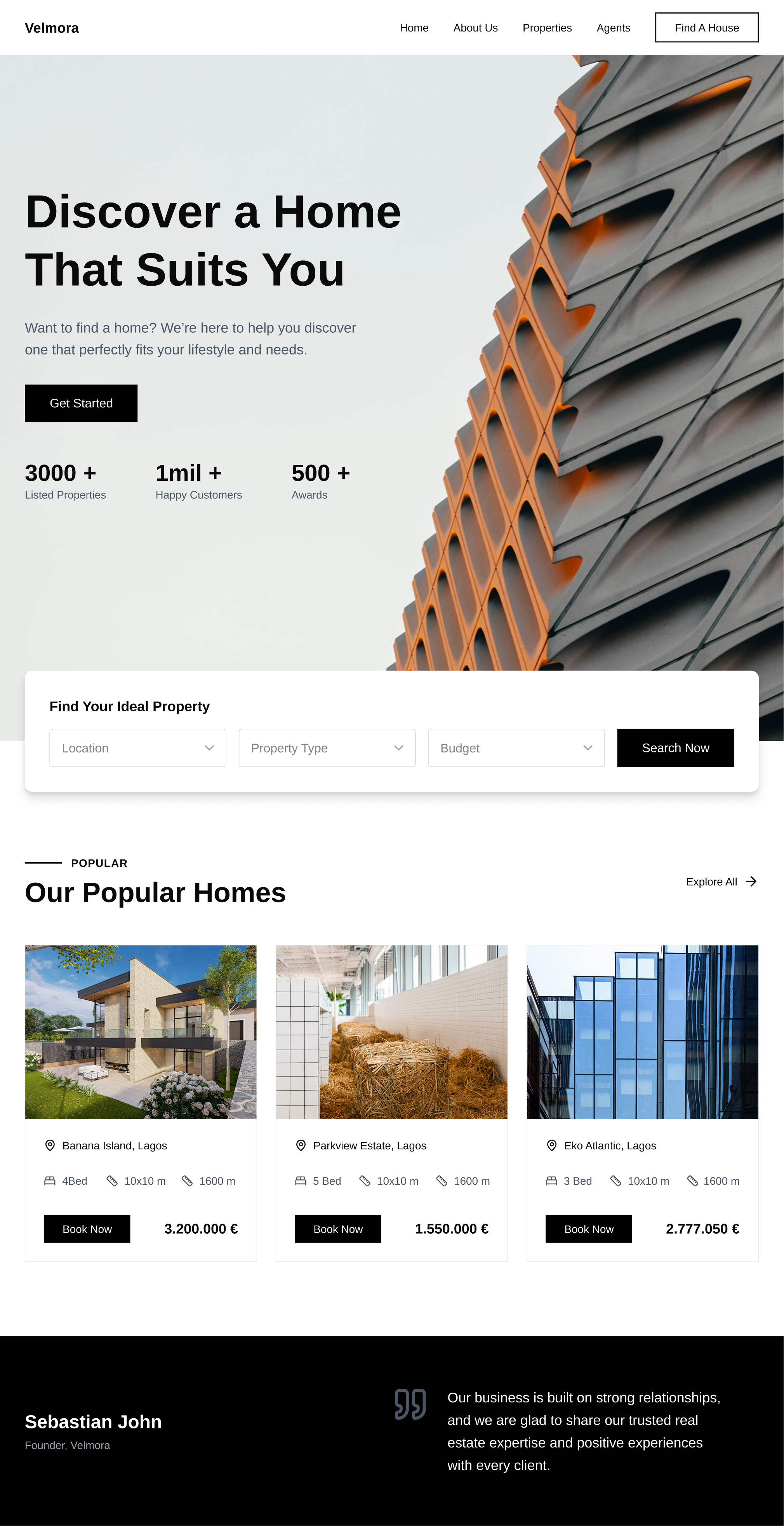 Velmora Real Estate Website Template